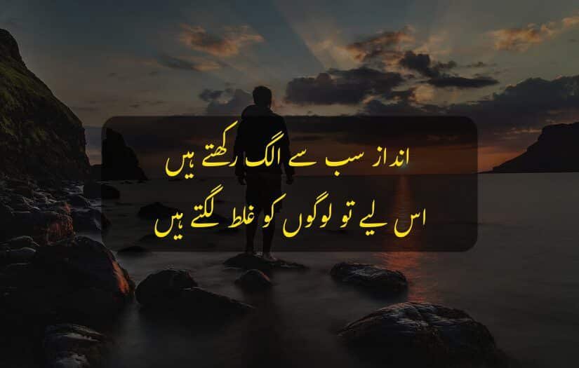 "The style is unique, so people misunderstand us Attitude urdu Quote."